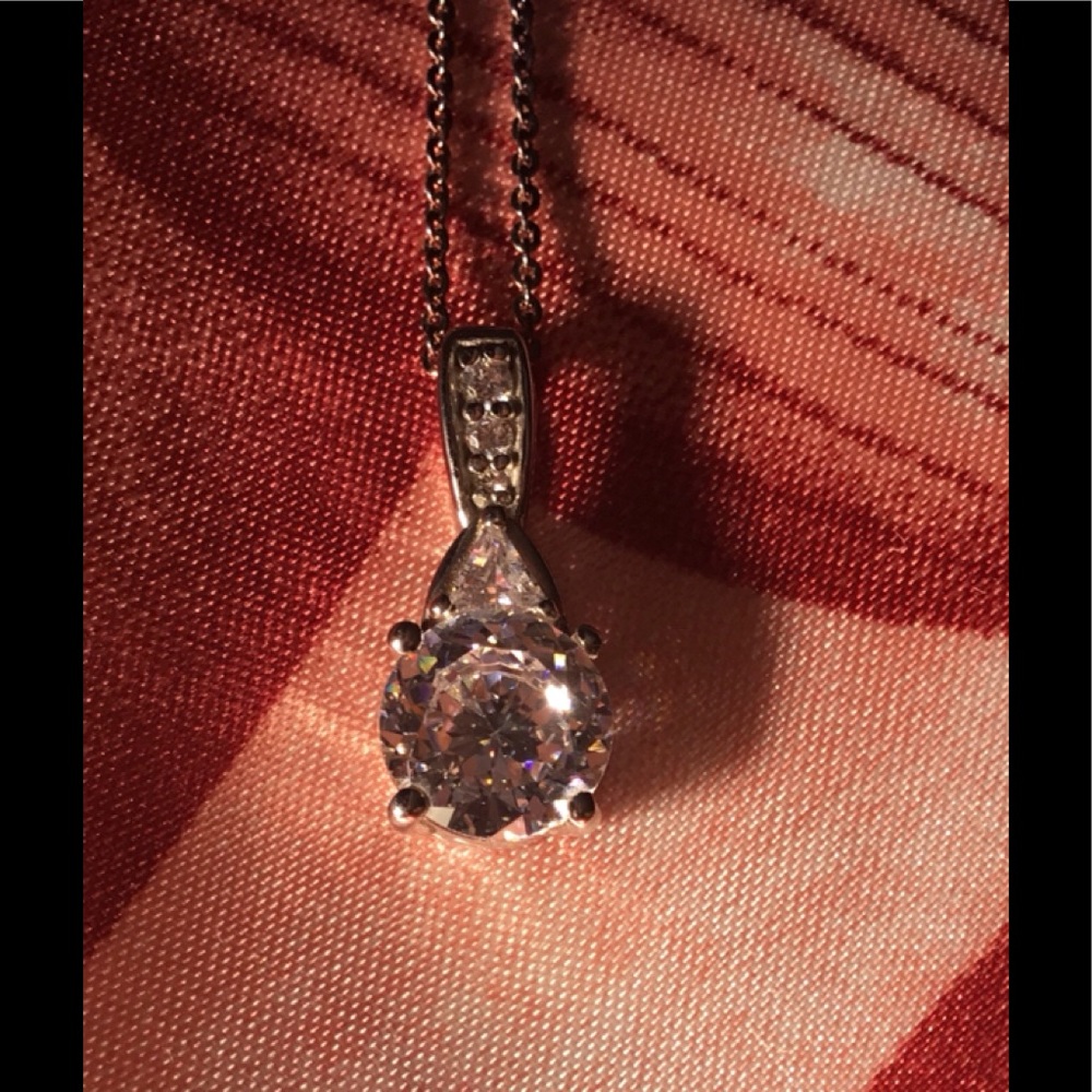Lustro Stella CZ Drop Pendant Necklace.  NWT